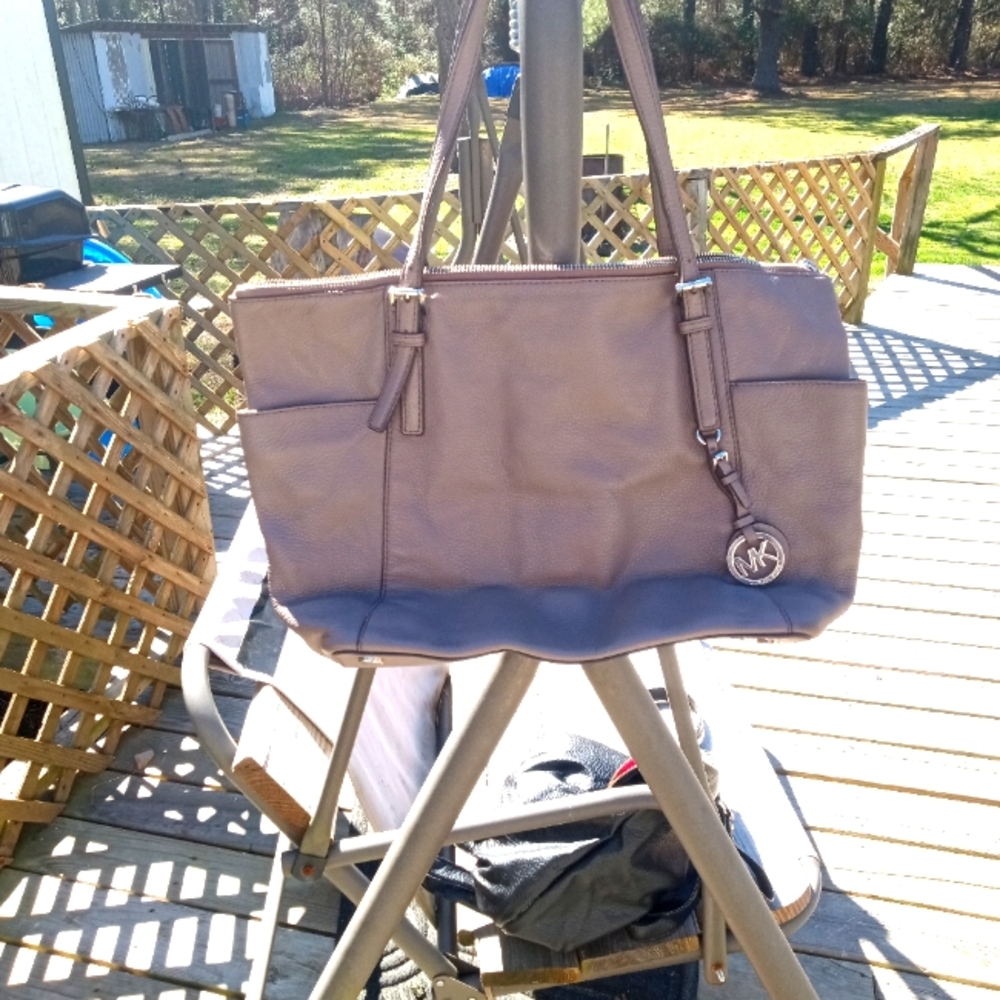 Michael Kors Gray and Tan Shoulder Bag
